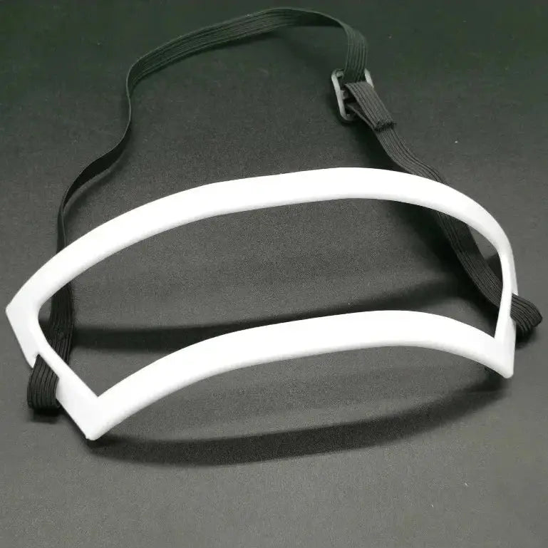 Face mask frame with two curved white bands forming the outline shape.