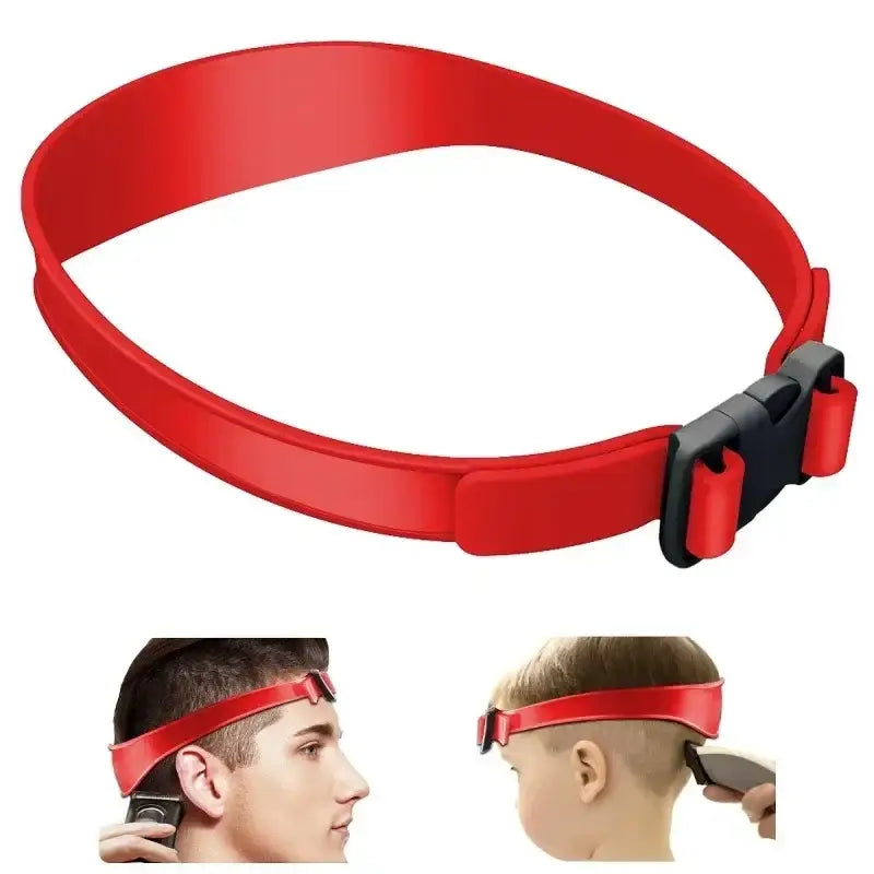 Red adjustable collar or headband with a black plastic buckle.