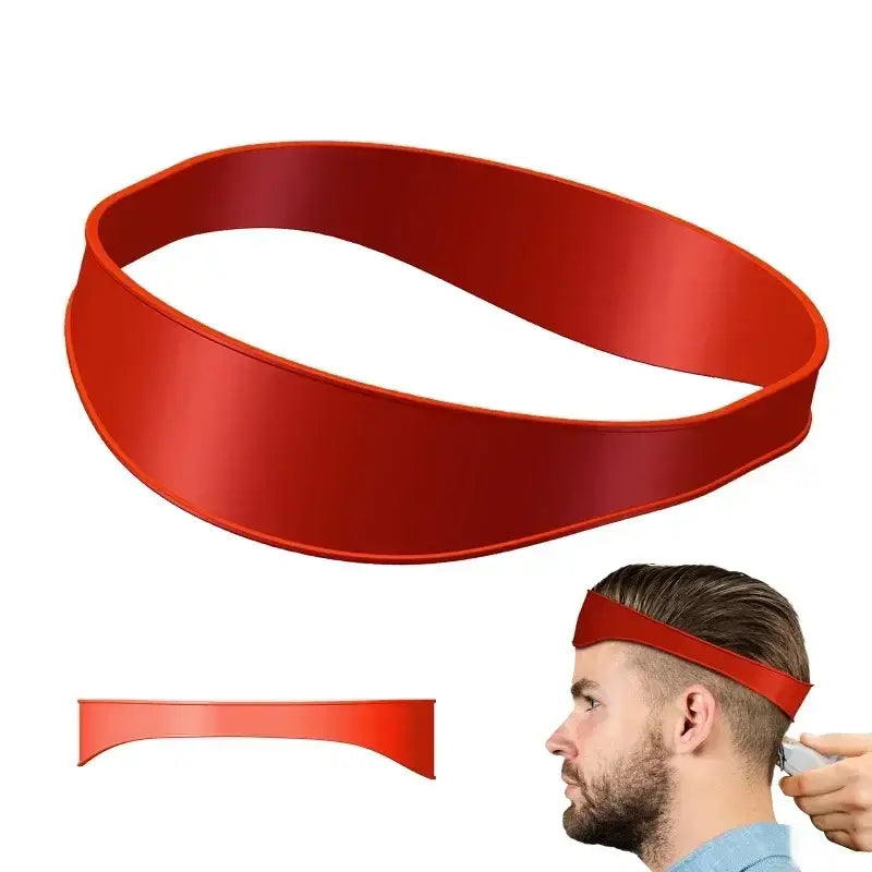 Red elastic headband or sweatband for sports or fitness activities.