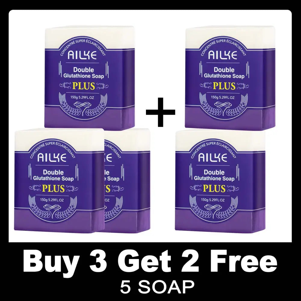 Purple packages of Ailke Double Glutathione Soap Plus.