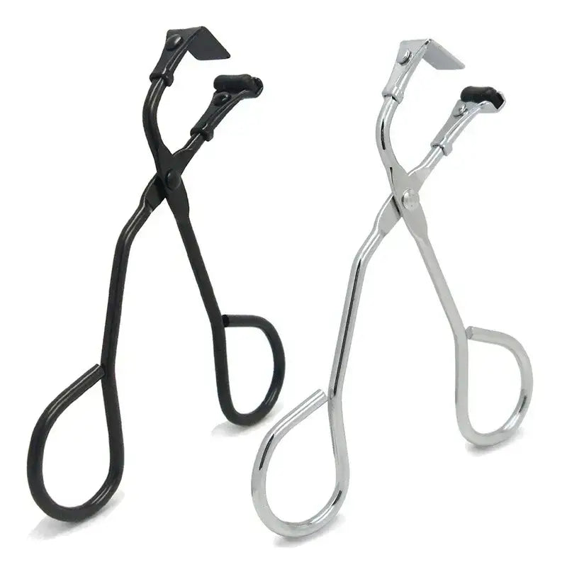 Eyelash curlers in black and silver colors.