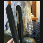 Black Handle Hair Straightener with Metallic Plates - Vignette | VogueBeautify