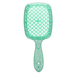 Black Paddle Hairbrush with Teal Cushion - Vignette | VogueBeautify