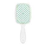 Black Paddle Hairbrush with Teal Cushion - Vignette | VogueBeautify