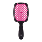 Black Paddle Hairbrush with Teal Cushion - Vignette | VogueBeautify