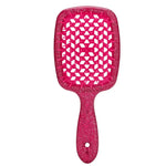 Black Paddle Hairbrush with Teal Cushion - Vignette | VogueBeautify