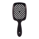 Black Paddle Hairbrush with Teal Cushion - Vignette | VogueBeautify