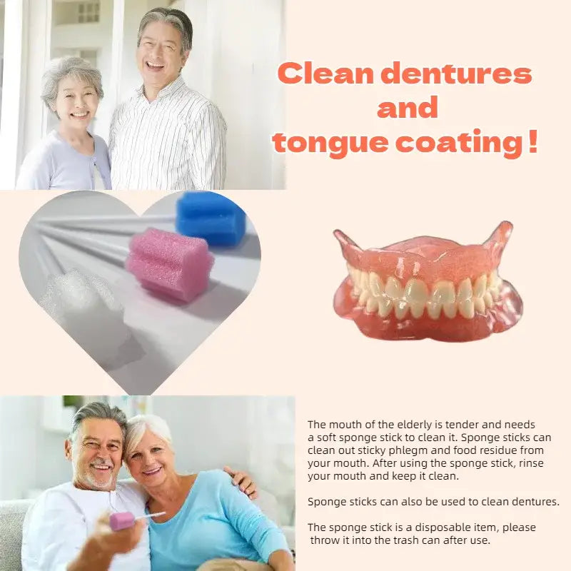 Dentures and cleaning tools for oral hygiene in older adults.