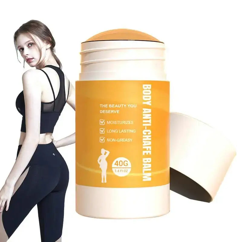 Body milk canister with yellow and white design featuring text about beauty and skincare benefits.