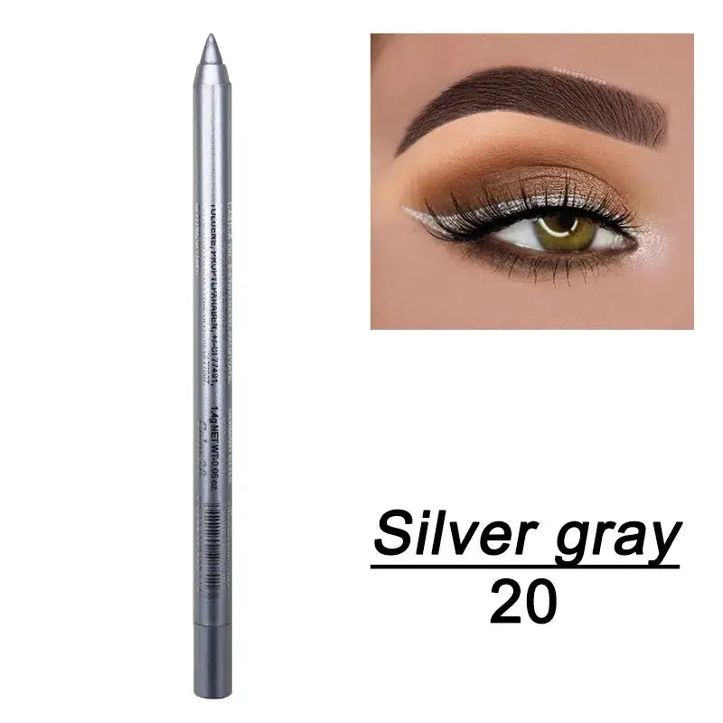 Silver metallic eyeliner pencil.