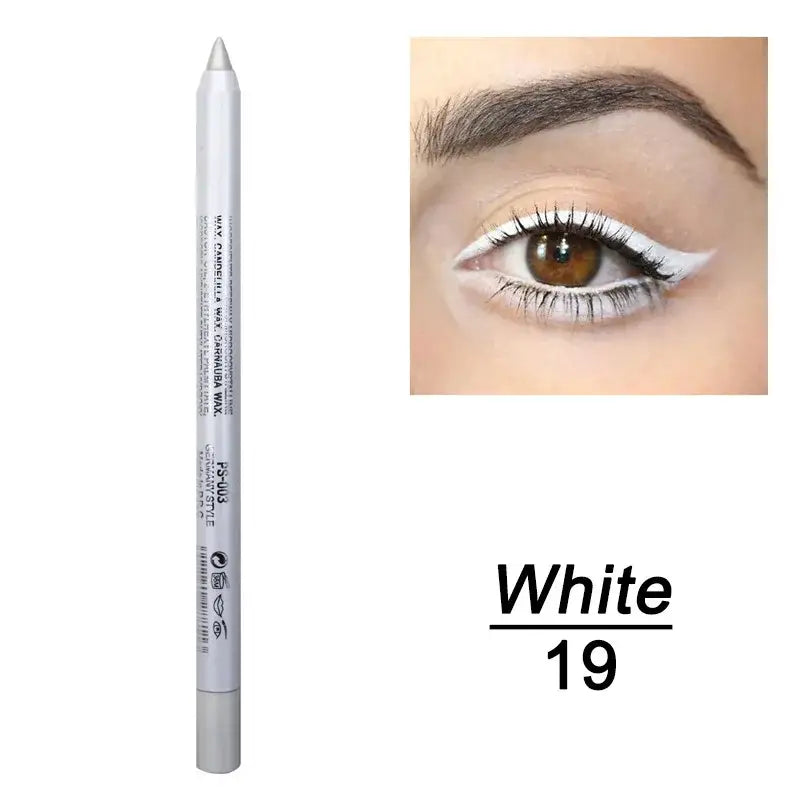 White eyeliner pencil labeled ’White 19’’.