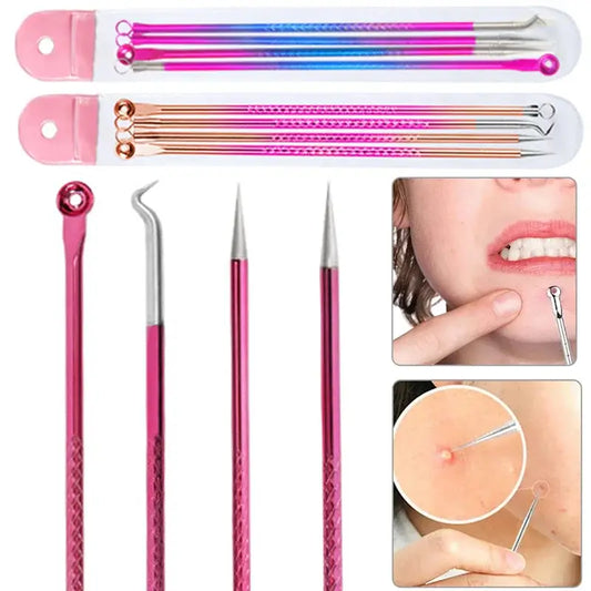 Set of acupuncture needles and tools for facial and body treatments.