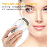 Electric Facial Cleansing Brush with Interchangeable Heads - Vignette | VogueBeautify