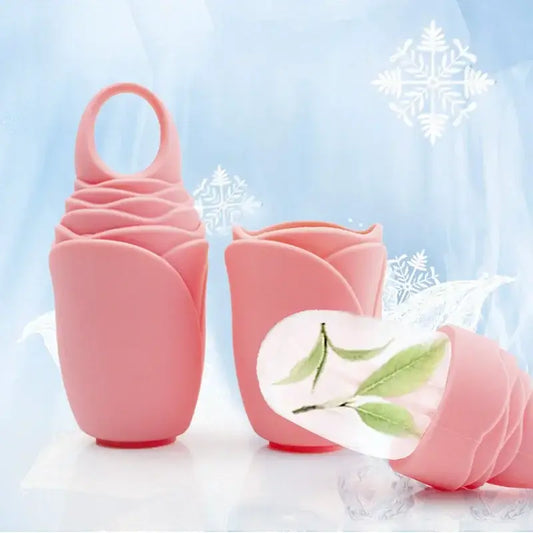 Pink ceramic or porcelain vases with swirling, organic shapes.