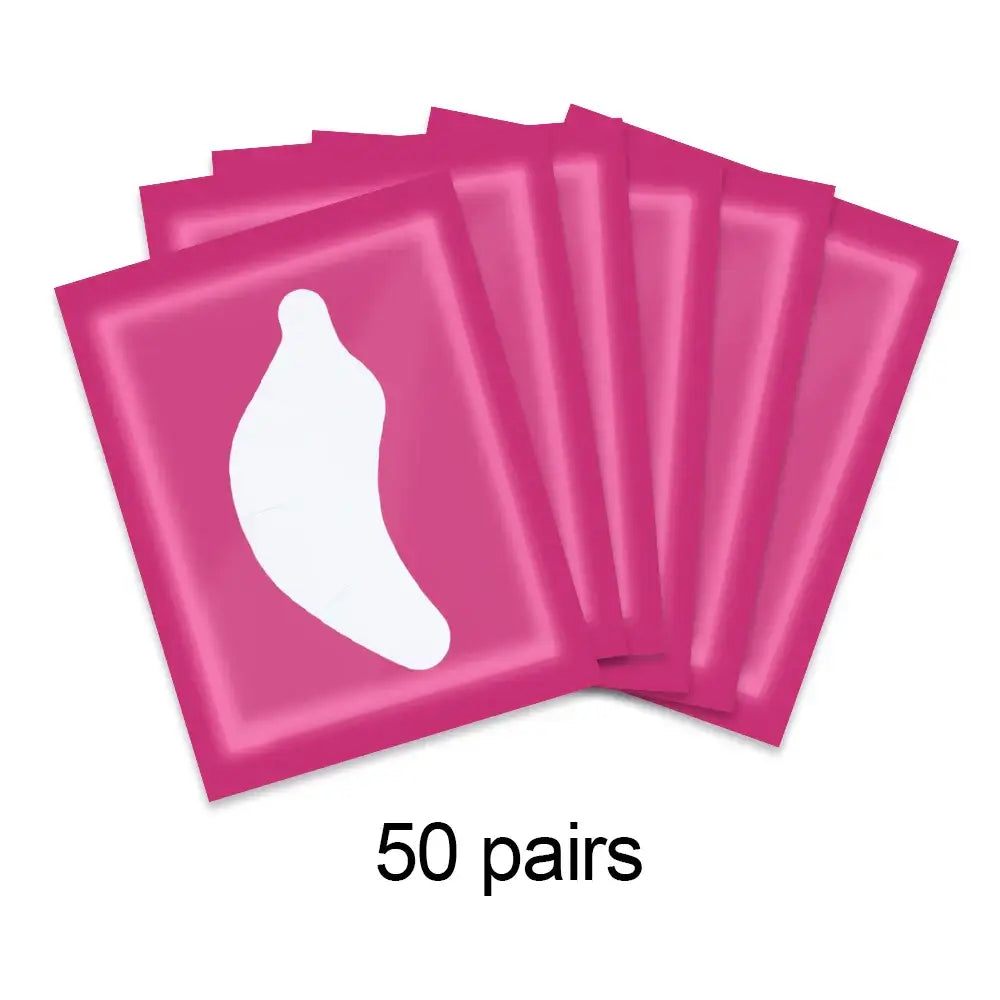 Pink packets with a white banana-shaped silhouette, labeled ’50 pairs’.