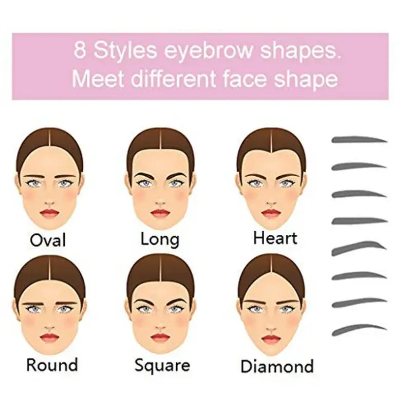 Chart showing different eyebrow shapes for various face shapes.