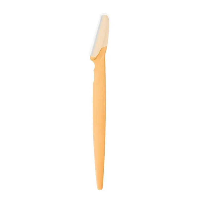 Orange plastic crochet hook with a white handle tip.