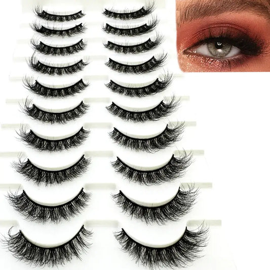 Set of false eyelashes in various styles and lengths.