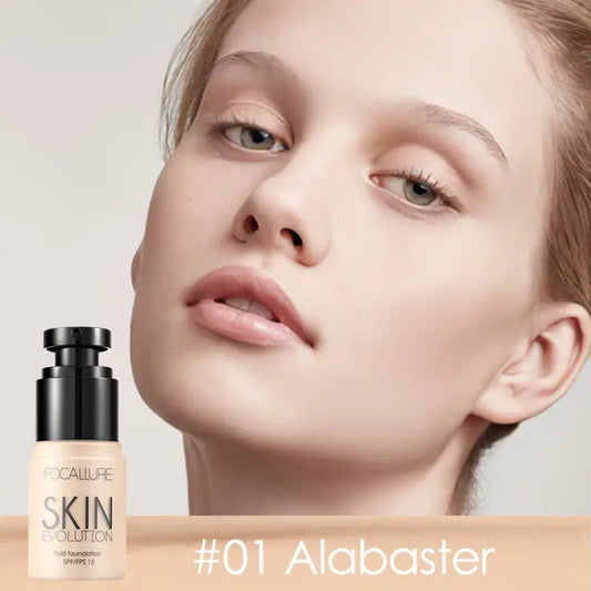 Bottle of Focallure Skin foundation in shade #01 Alabaster.