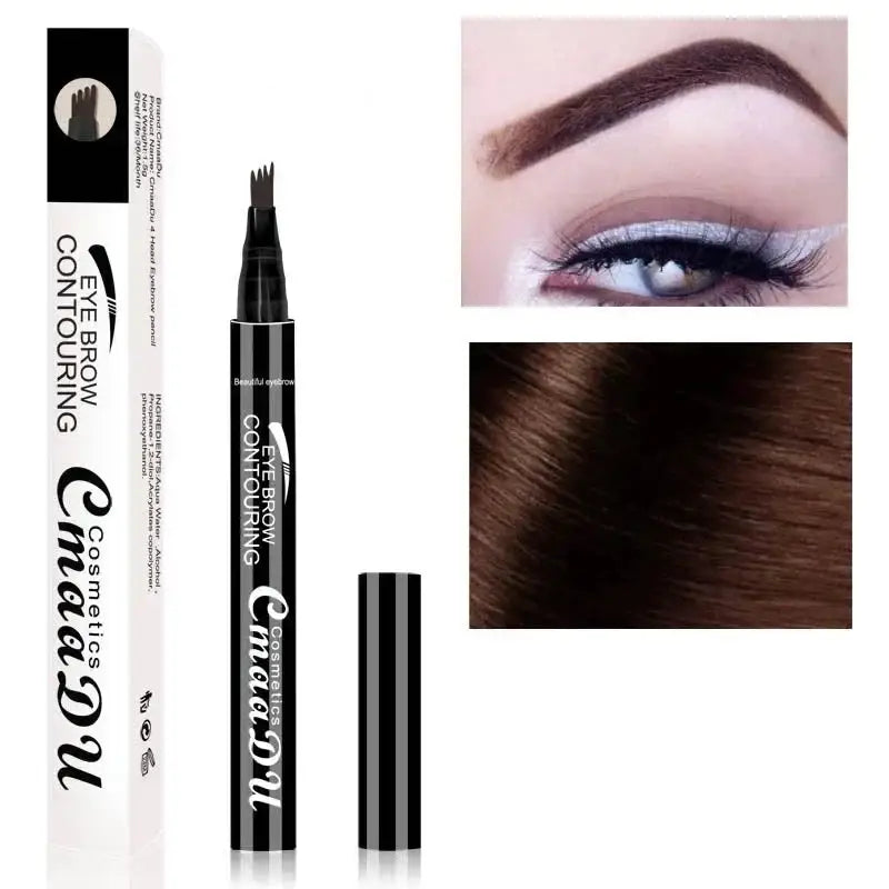 Eyebrow microblading pen with a fine-tipped applicator.