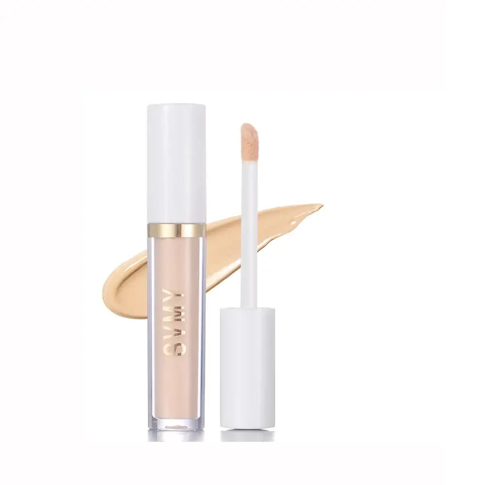 Liquid concealer or foundation in a clear tube with a white cap and applicator wand.