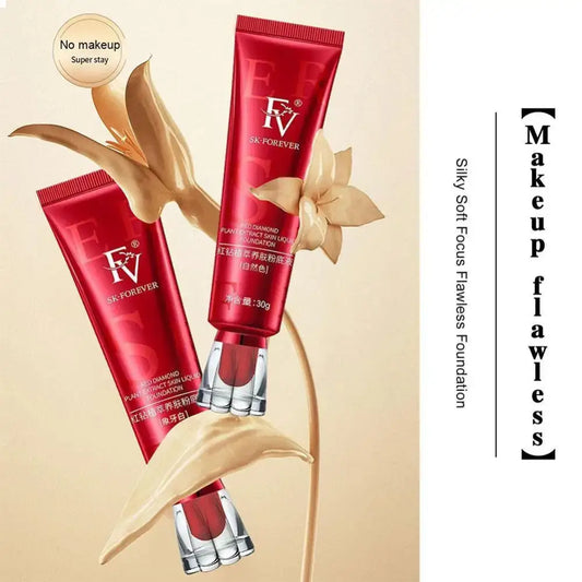 Red tubes of makeup foundation or BB cream from a brand labeled ’FV’.