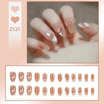 Glitter and Crystal Acrylic Nails with Butterfly Ring - Vignette | VogueBeautify