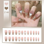 Glitter and Crystal Acrylic Nails with Butterfly Ring - Vignette | VogueBeautify