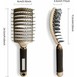 Gold Textured Hairbrush with Metallic Bristles - Vignette | VogueBeautify