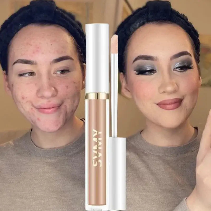 Makeup concealer or foundation product in a gold tube.