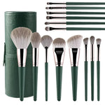 Green Makeup Brush Set with Case - Vignette | VogueBeautify