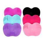 Heart-Shaped Silicone Makeup Brush Cleaning Pad - Vignette | VogueBeautify