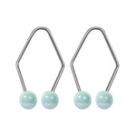 Hexagonal Pearl Stud Earrings - Vignette | VogueBeautify