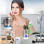 Illuminated Vanity Mirror with Makeup Brush Cleaner - Vignette | VogueBeautify