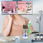 Illuminated Vanity Mirror with Makeup Brush Cleaner - Vignette | VogueBeautify