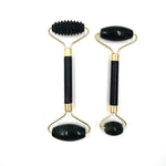 Jade Facial Roller Set with Gold Handles - Vignette | VogueBeautify