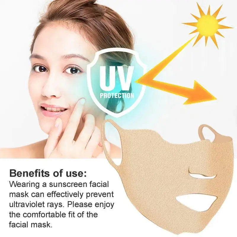 Sunscreen facial mask designed to protect against ultraviolet rays.