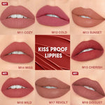 Kiss Proof Lippies Matte Mauve Lip Swatch - Vignette | VogueBeautify