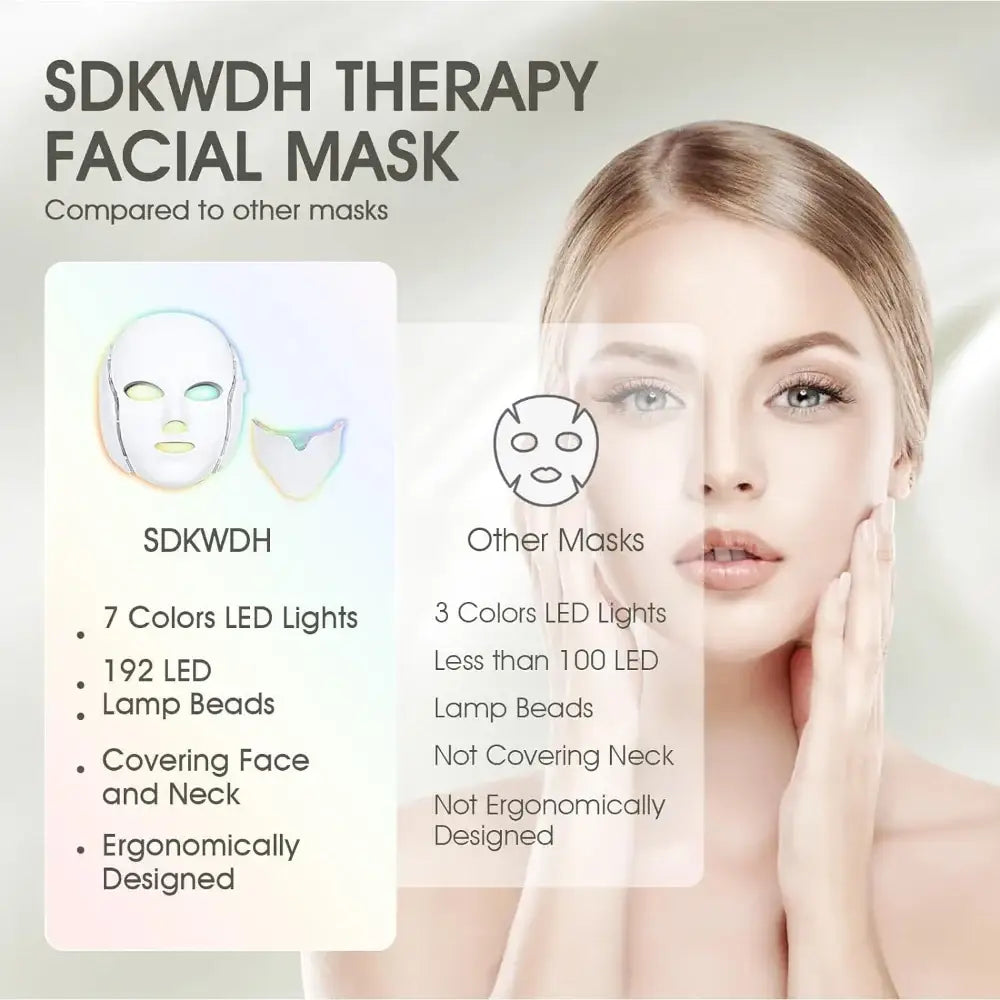 LED light therapy facial mask for skincare treatment.