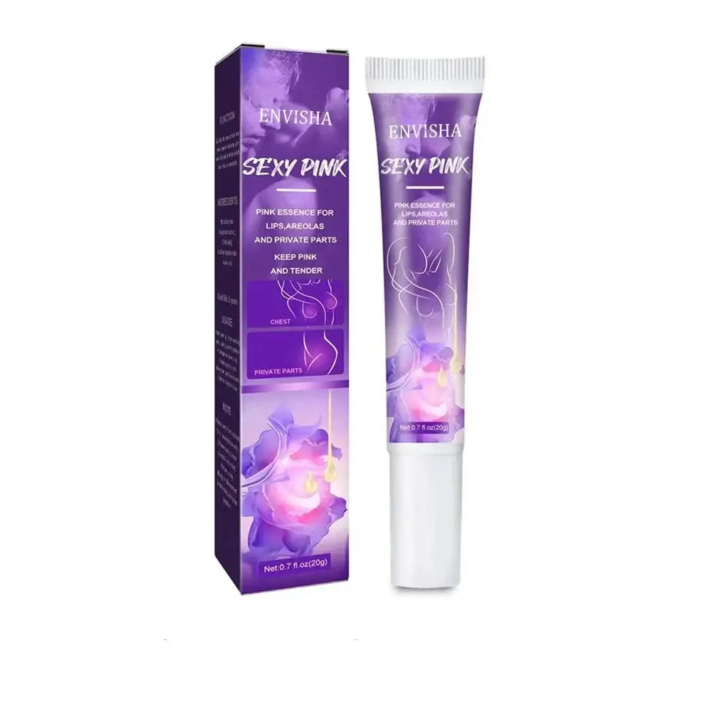 Purple tube and box of ’Sexy Pink’ intimate care product by Privisha.