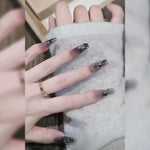 Long Acrylic Nails with Diamond Ring - Vignette | VogueBeautify