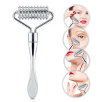 Metallic Facial Roller with Spiked Wheel - Vignette | VogueBeautify