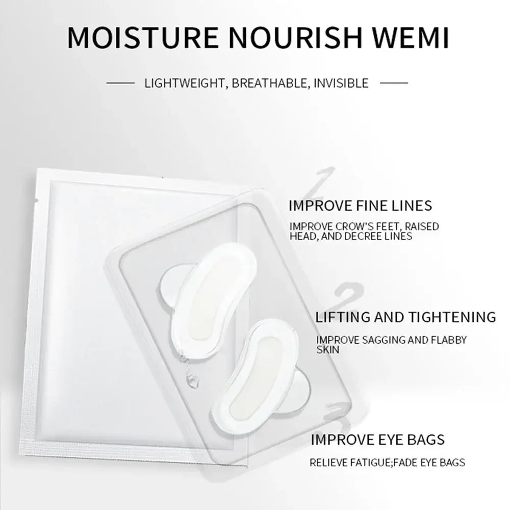 White, butterfly-shaped adhesive patches for facial skincare.