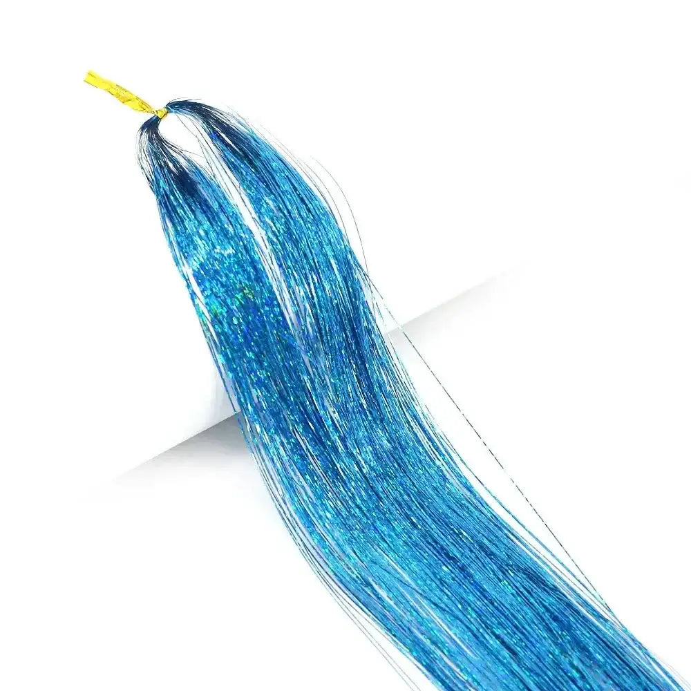 Vibrant blue fishing lure with long, flowing strands.