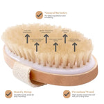 Natural Bristle Body Brush with Strap Handle - Vignette | VogueBeautify