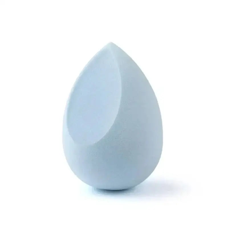 Pale blue egg-shaped object with a smooth surface and a slight indentation on one side.