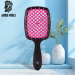 Pink and White Heart Paddle Hairbrush - Vignette | VogueBeautify