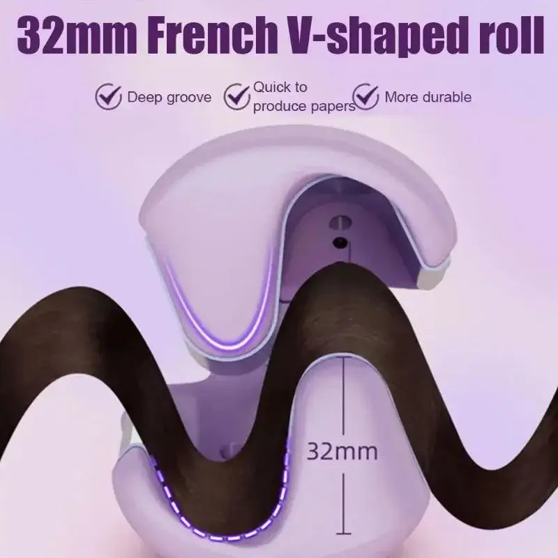 V-shaped rolling device for producing papers, featuring a deep groove and 32mm measurement.