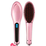 Pink Electric Hair Straightening Brush - Vignette | VogueBeautify