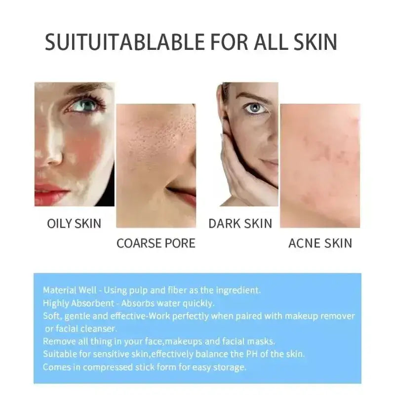 Skincare product advertisement showcasing different skin types and concerns.